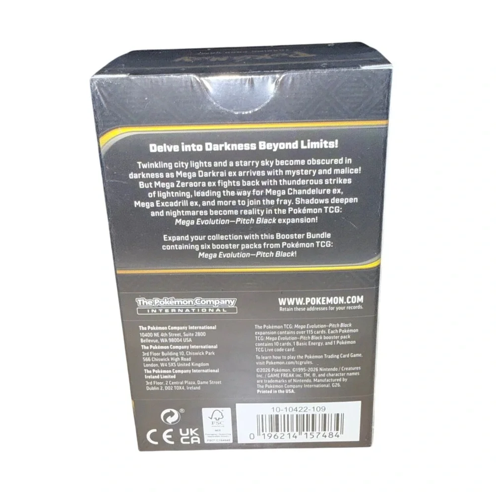 Pokemon TCG Mega Evolution Pitch Black Booster Bundle 6 Packs Sealed Box